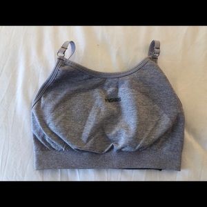 Grey gym shark sports bra